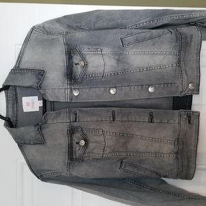 Like new dark gray Harvey jean jacket